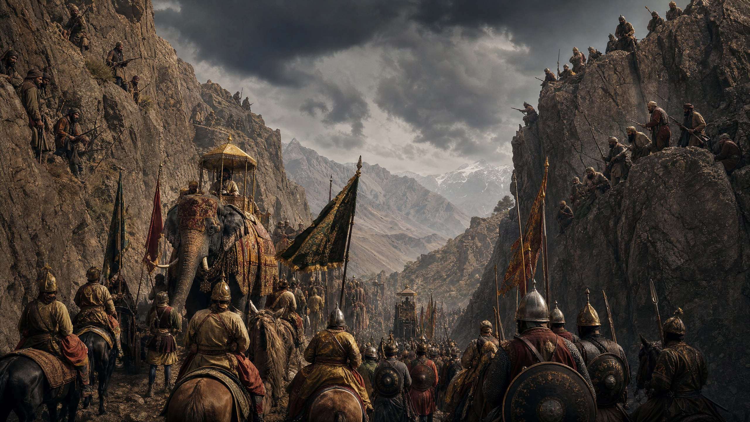 Mughal Army at Malandrai Pass